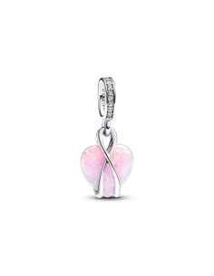 Charm Colgante en plata de ley Corazón Opalescente Mamá​