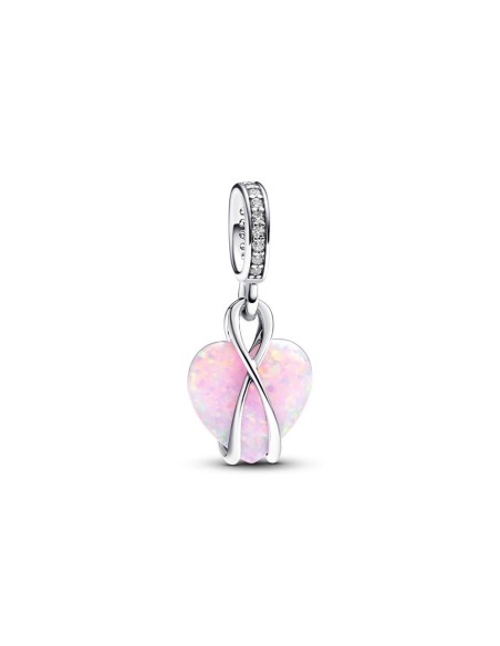 Charm Colgante en plata de ley Corazón Opalescente Mamá​