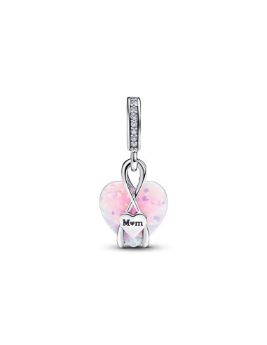 Charm Colgante en plata de ley Corazón Opalescente Mamá​
