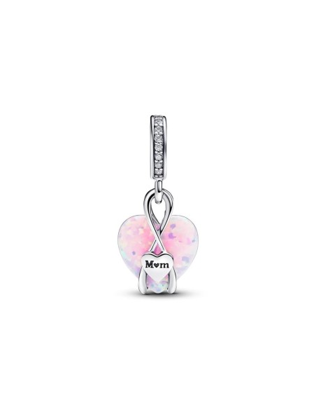 Charm Colgante en plata de ley Corazón Opalescente Mamá​