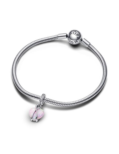 Charm Colgante en plata de ley Corazón Opalescente Mamá​