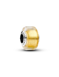 Charm Mini Cristal de Murano Dorado en plata de ley Pandora