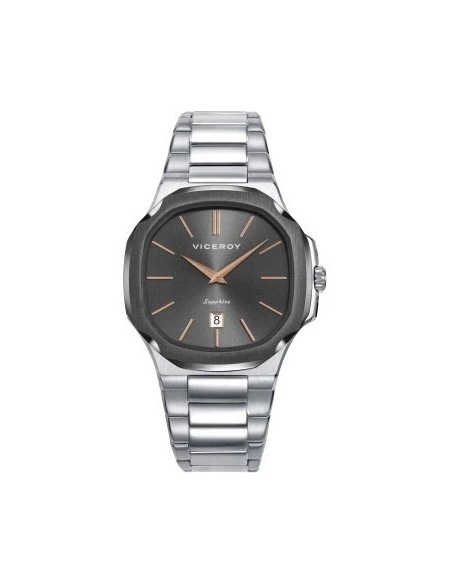 Reloj Viceroy 45111‑17 Hombre Esfera Gris con Detalles Rosa | Caja Acero 41 mm