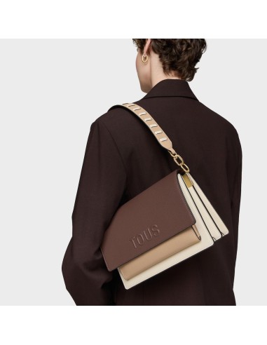 Bandolera mediana Audree Saffiano beige‑marrón | TOUS 2002358201