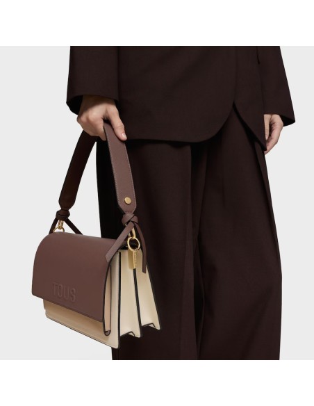 Bandolera mediana Audree Saffiano beige‑marrón | TOUS 2002358201