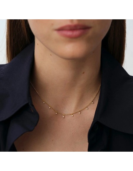 Collar corto DAUPHINE Cristal Dorado – Agatha Paris en plata de ley bañada en oro