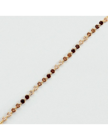 Pulsera cadena LUTETIA Marrón Dorado – Agatha Paris