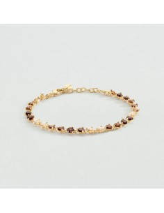 Pulsera cadena LUTETIA Marrón Dorado – Agatha Paris 2