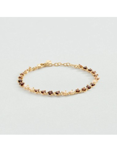 Pulsera cadena LUTETIA Marrón Dorado – Agatha Paris