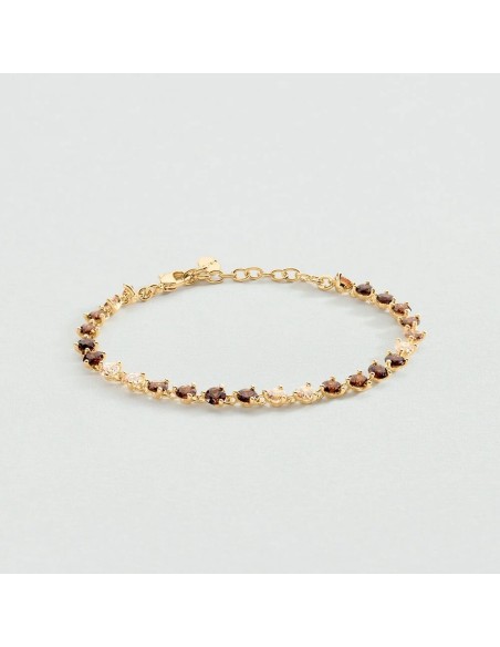 Pulsera cadena LUTETIA Marrón Dorado – Agatha Paris