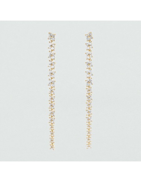 Pendientes largos BELOVED Cristal Dorado – Agatha Paris