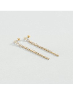 Pendientes largos BELOVED Cristal Dorado – Agatha Paris 2