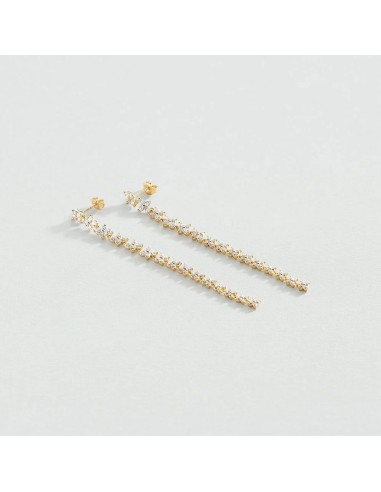 Pendientes largos BELOVED Cristal Dorado – Agatha Paris