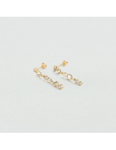 Pendientes largos CANDY Cristal Dorado – Agatha Paris