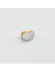 Anillo ancho DANAE Cristal Dorado – Agatha Paris