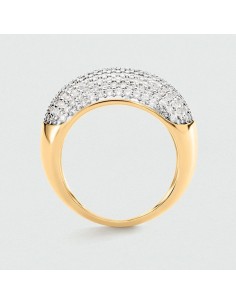 Anillo ancho DANAE Cristal Dorado – Agatha Paris 2