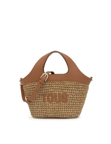 Bolso Capazo Mediano Camel TOUS Lirio Rafia - Elegancia y Versatilidad en Rafia y Piel