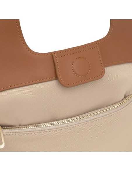 Bolso Capazo Mediano Camel TOUS Lirio Rafia - Elegancia y Versatilidad en Rafia y Piel