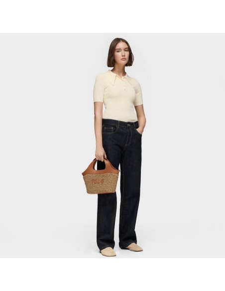 Bolso Capazo Mediano Camel TOUS Lirio Rafia - Elegancia y Versatilidad en Rafia y Piel