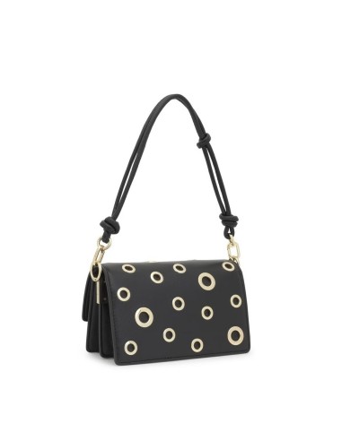 Bandolera pequeña negra Audree Eyelets de TOUS