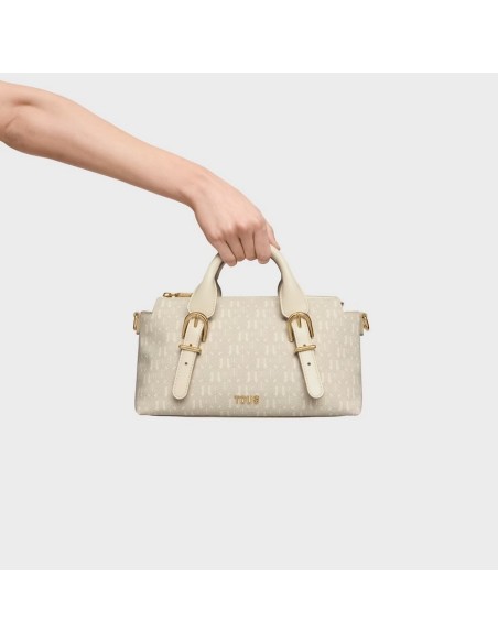 Bolso de mano mediano beige Audree Eyelets de TOUS