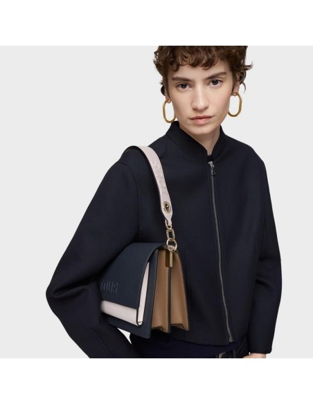 Bolso Bandolera Mediano Azul y Rosa Audree Saffiano - Estilo y Versatilidad