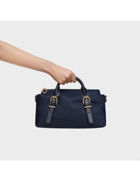 Bolsa de Bowling Mediana TOUS Buckles Soft Azul Marino - Elegancia y Sostenibilidad