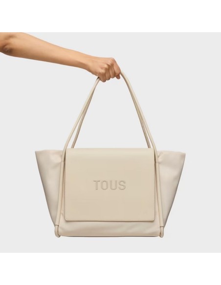 Bolso Capazo Grande Beige TOUS Silhouette Soft - Elegancia y Espacio para tu Día a Día