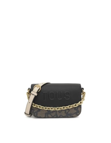 Bolso Bandolera Pequeño TOUS Chain Kaos Icon Negro y Beige - Elegancia y Funcionalidad