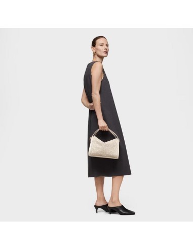 Bolso City Mediano Beige Kaos Mini Lines de Lona con Detalles en Piel Sintética - TOUS