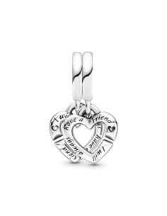 Charm colgante Pandora Sister Hearts de palta de ley con circonita cúbica transparente 2