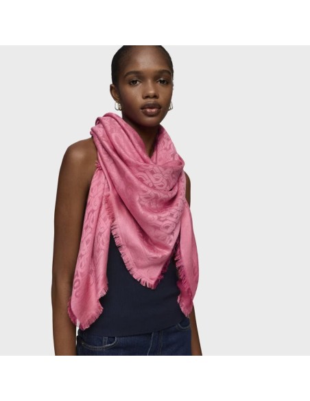 Pañuelo cuadrado grande rosa TOUS MANIFESTO