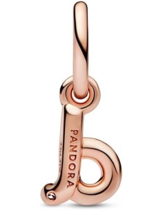 Charm Colgante Letra Minúscula 'd' en Oro Rosa de 14K con Circonita - Colección Pandora 2