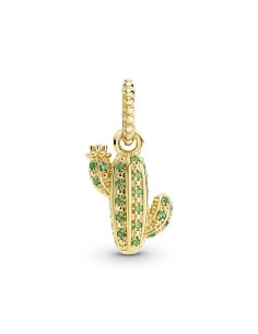 Colgante con un recubrimiento en oro de 14k Cactus del Desierto Brillante 2