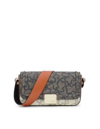 Bandolera mediana beige y negra Kaos Icon
