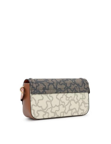 Bandolera mediana beige y negra Kaos Icon
