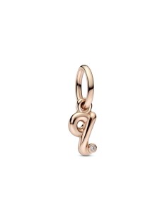 Charm Colgante con un recubrimiento en oro rosa de 14k Alfabeto Letra Minúscula Q​