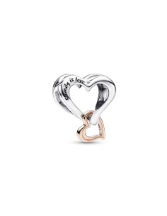Charm en plata de ley y con un recubrimiento en oro rosa de 14k Corazón Infinito en Filigrana en Dos Tonos Pandora