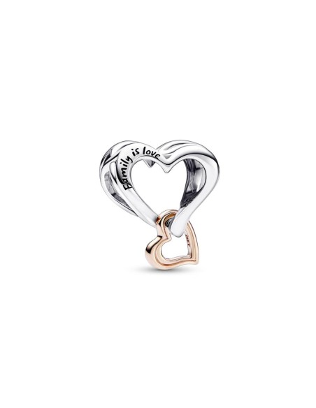 Charm en plata de ley y con un recubrimiento en oro rosa de 14k Corazón Infinito en Filigrana en Dos Tonos Pandora