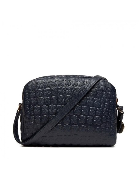 Bandolera TOUS Sherton Azul Marino de Piel con Efecto Cocodrilo