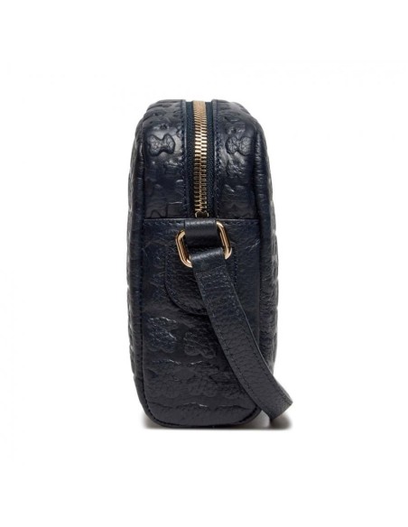 Bandolera TOUS Sherton Azul Marino de Piel con Efecto Cocodrilo