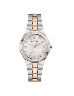 Reloj Bulova Classic Octogon Lady 98P235 – Elegancia femenina en acero bicolor con madreperla y diamantes