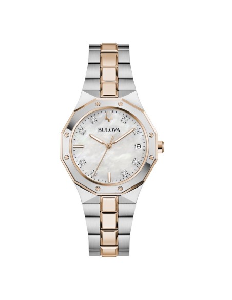 Reloj Bulova Classic Octogon Lady 98P235 – Elegancia femenina en acero bicolor con madreperla y diamantes