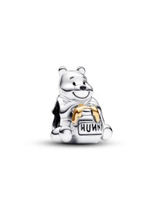 Charm Colgante en plata de ley y oro de segunda ley de 14k Winnie the Pooh 100 Aniversario de Disney con Diamante sintético 0.00