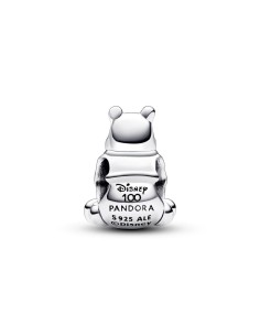 Charm Colgante en plata de ley y oro de segunda ley de 14k Winnie the Pooh 100 Aniversario de Disney con Diamante sintético 0.00 2