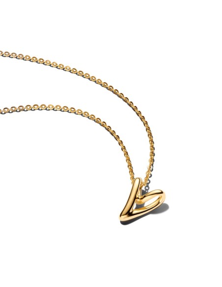 Collar Pandora Essence con corazón orgánico chapado en oro de 14 k – 364360C00‑45