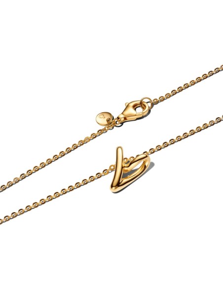 Collar Pandora Essence con corazón orgánico chapado en oro de 14 k – 364360C00‑45