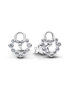 Pendientes Pandora Moments Sparkling Heart Padlock en plata 925 con circonitas – 294419C01
