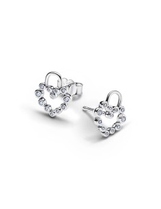 Pendientes Pandora Moments Sparkling Heart Padlock en plata 925 con circonitas – 294419C01 2