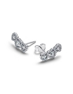 Pendientes Pandora Triple Halo Heart en plata 925 con corazones brillantes – 294411C01 2